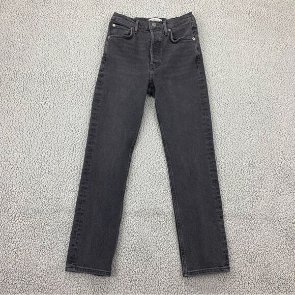 AGOLDE Women's Riley High Rise Straight Crop Button Fly Jeans  |   Size:  24 - Picture 1 of 14